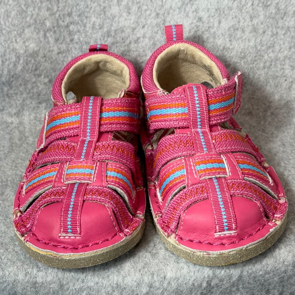 Robeez Fisherman Sandals Size 4 or 5 Baby EU 20 Pink Leather Summer Shoes Sandal